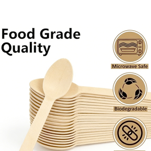 Nuevo Juego de Cubiertos Desechables Modernos, Vajilla de Madera Biodegradable Ecológica para Cocina, Hogar y Comedor - Product Image 6