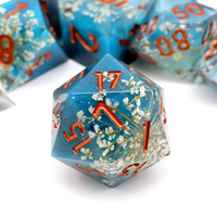 Sharp Edge Set dadu DND buatan tangan 7 Aksesori dadu untuk permainan TTRPG, multi-sisi RPG polihedral Resin Roleplaying dadu permainan