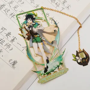Genshin impacto borla colgante Metal marcapáginas Raiden <span class=keywords><strong>Shogun</strong></span> Zhongli <span class=keywords><strong>Yae</strong></span> Miko Nahida Xiao diario libro Clip - Product Image 5