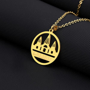 Collier pendentif Yazidi <span class=keywords><strong>Lalish</strong></span> personnalisé tendance pour couple, en acier inoxydable, style ethnique, collier pendentif unisexe - Product Image 2