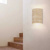 Wabi Sabi Applique Murale en Travertin Jaune Étanche LED Support Lumière Couloir Escalier Décoration Lampe Murale de Chevet
