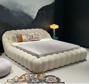 Lit à bulles de style moderne français, blanc, chambre à coucher, designer, mousse haute densité, lit <span class=keywords><strong>king</strong></span> <span class=keywords><strong>size</strong></span>, ensemble de meubles - Product Image 2