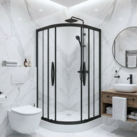 Cabine de douche en verre coulissante pas chère de 6 mm avec cadre pour usage hôtelier G003