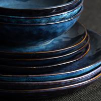 EKA-Glaçure réactive colorée bleue, vaisselle en grès de haute qualité, service de table en céramique pour la maison