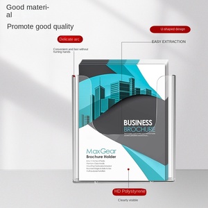 Trong suốt tường-treo A4 tập tin giá <span class=keywords><strong>Acrylic</strong></span> thông tin lưu trữ box với A5 Flyer Rack hiển thị Tạp Chí tổ chức - Product Image 4