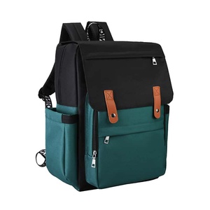 Teal And <b>Black</b> Oxford <b>Backpack</b> With Zipper Closure Shoulder Strap <b>Waterproof</b> Casual Style Softback For Daily Use - Product Image 1