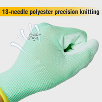 Gants de travail XINGYU en polyester 13 jauges, lisses, anti-huile, respirants, avec revêtement PU, gants de sécurité respirants