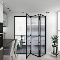 Moderne Panoramique Transparent Cristal Coulissant Pliant En Alliage D'aluminium Intérieur Étanche Cuisine Salon Salle De Bains Verre