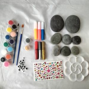 Kit educativo de pintura de roca que brilla en la oscuridad, regalos artesanales de piedra Natural para niños y niñas para dibujar guijarros - Product Image 2