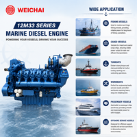 Moteur diesel haute performance turbocompressé WEICHAI 12M33C1200-18 1200HP 1800RPM pour bateaux de pêche et services offshore