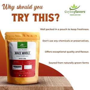 Especias de Mace Enteras Orgánicas en Venta, Condimento Sabroso, Hierbas Puras de Sri Lanka - Product Image 3