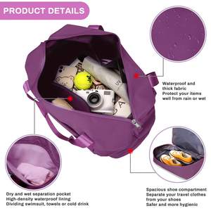 Bolso de viaje Oxford Weekender personalizado, bolsa de mano con cremallera, compartimiento para zapatos de fin de semana, con bolsa de aseo, aprobado por <span class=keywords><strong>vuelo</strong></span> - Product Image 2