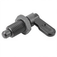 Vis à oreilles K0348 M16 en acier oxydé noir, partiellement filetées, avec poignée à ailettes
