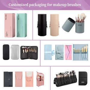 Meilleures ventes, Ensemble de pinceaux de maquillage plats de luxe, Pinceau personnalisé pour les yeux et les sourcils avec correcteur, Meilleure vente - Product Image 6