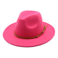 Vente chaude 100% laine feutre Fedora chapeau femmes hommes blanc à la mode couronne rigide large bord Fedora chapeaux