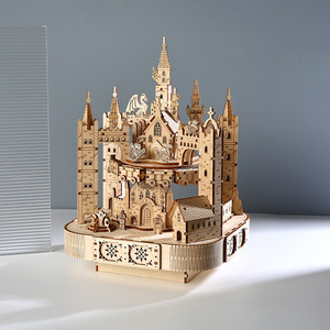 Rompecabezas de Madera 3D, Castillo Mágico, Modelo de Ensamblaje, Juguete Educativo para Bebés y Niños Pequeños, Bloques de Construcción Hechos a Mano, Musical - Product Image 1