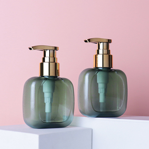 100ml bouteille de pompe dorée pour le lavage du visage bouteille de pompe de lotion de luxe verte en plastique carrée pour les soins de la peau - Product Image 2