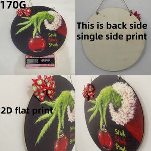 Décorations murales <span class=keywords><strong>de</strong></span> Noël <span class=keywords><strong>Grinch</strong></span> modernes en bois pour porte, avec <span class=keywords><strong>couronne</strong></span> et nœud, pour intérieur, <span class=keywords><strong>de</strong></span> fabrication industrielle - Product Image 5