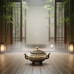 Quemador de incienso de metal, difusor de aromaterapia de estilo chino para yoga y meditación D0100XU4KKA - Product Image 3