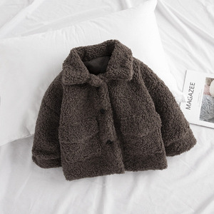 <span class=keywords><strong>Manteau</strong></span> Sherpa d'hiver pour fille, veste à manches longues avec boutons, vêtements chauds pour enfants - Product Image 3