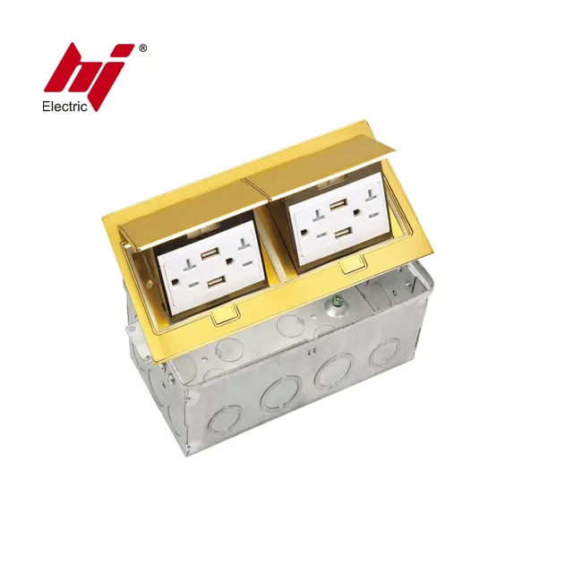 Newly Design IP66 Kitchen Countertop Pop Up Double Floor Socket Box with UL Listed