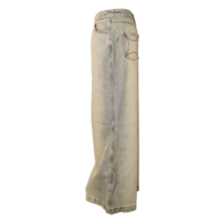 Jean évasé taille basse en denim 100 % coton Y2K pour femme avec broderie rivetée et délavage vintage, coupe ajustée - Marque YiFan