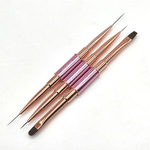 طلاء جل مسطح بالأشعة فوق البنفسجية من جانبين شخصي بجودة جيدة فرشاة منشئ جل للشعر الصناعي مع فرشاة مبطنة - Product Image 1