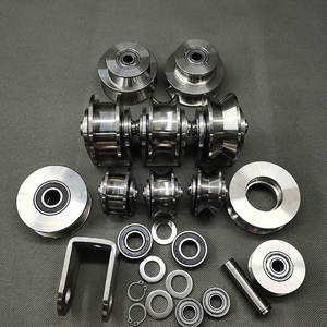 Phụ tùng cửa nhà để xe cửa trượt treo con lăn V u t h thép không gỉ rãnh thép hướng dẫn con lăn theo dõi bánh xe Caster bánh xe - Product Image 1