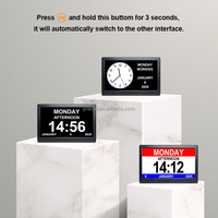 Pros 10 "Extra Large Réveil Numérique Personnes Âgées Démence Horloge Jour Date Personnes Âgées Calendrier Numérique Jour Horloge Analogique Alarmes Personnalisées