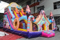 Château gonflable Sweet Dream Candy, aire de jeux avec obstacles, parc d'attractions pour enfants, gonflables, grand toboggan gonflable sec en forme de bonbon