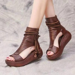 Sandalias de cuña de plataforma alta para mujer, estilo casual de verano, moda 2024, novedad para exportación, con suela gruesa y aumento de altura. - Product Image 2