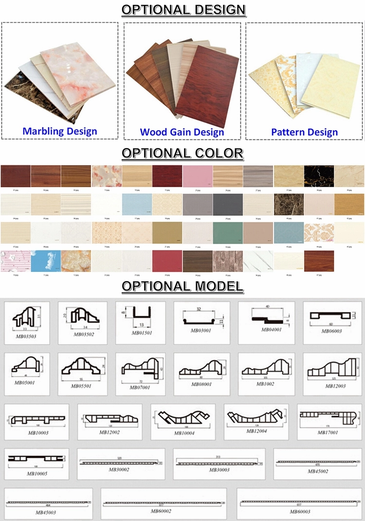 Pvc Interior Laminated PVC Ceiling Panel Wall For Bathroom