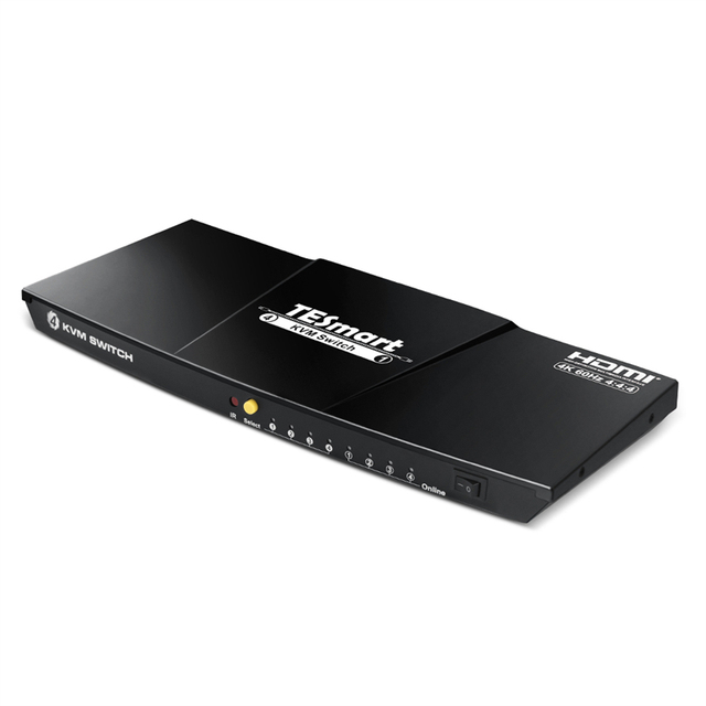 TESmart 4 Port HDMI KVM Switch with USB 2.0 4K 60HZ 4 Input 1 Output Support HDCP EDID Multiviewer 4x1 Video KVM Switches