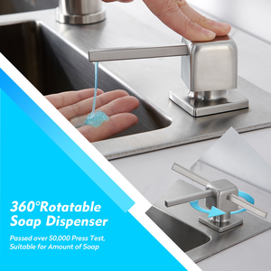 304 Stainless Steel Single Handle Deck Mounted Modern <b>kitchen</b> <b>sink</b> soap dispenser - Product Image 2