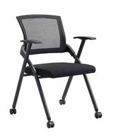 Chaise de bureau moderne pliable noire pour personnel exécutif, étudiants, en tissu maillé, mobilier de bureau de haute qualité, chaise de conférence et de formation
