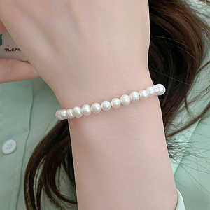 Pulsera de Perlas de Agua Dulce Naturales de Plata S925 Nueva de 2024 para Mujer, Joyería Francesa Hecha a Mano de Alta Gama con Cuentas de Lujo - Product Image 6