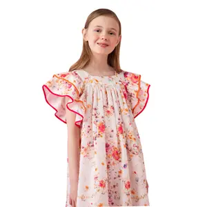 Robes florales décontractées pour filles, vêtements pour enfants, fabricants personnalisés, collection d'été, 2020