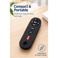 Mini télécommande universelle 7 boutons noire décorative moderne, compatible IR 433 MHz et 2.4G, personnalisable