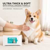 Lingettes pour animaux de compagnie ultra épaisses, douces, sans alcool, sans parfum, pour chiens, destinées aux distributeurs en gros et aux acheteurs en vrac