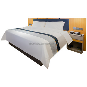 Customizable <b>Low</b> Cost Wood Hotel <b>Bed</b> & Mattress Sets with Wood <b>Frame</b> Headboard Bedding and Nightstands OEM ODM Factory Supplier - Product Image 4