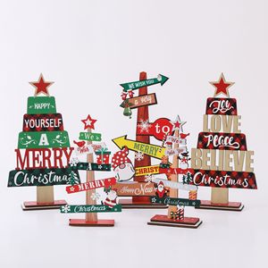 ของตกแต่งโต๊ะคริสต์มาส DAMAI ใหม่ แผ่นไม้ตัวอักษรมerry christmas ตุ๊กตาหิมะคนเฒ่า ตุ๊กตาคนเฒ่าทำจากไม้ - Product Image 2