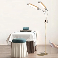 Lampe de sol professionnelle 48W à double col de cygne, intensité variable en continu, anti-lumière bleue, pour extension de cils, maquillage et salon de beauté