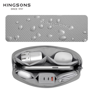 Kingsons Waterproof Cosmetic <b>Bag</b> Gray Zipper Closure Horizontal Square Everyday Use Passport Holder <b>Document</b> Case - Product Image 4