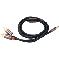 Neues Großhandels-Audiokabel aus Kupfer, vergoldet, mit doppeltem Lotus-Stecker, PVC-Ummantelung, Buchsenanschlüsse für Subwoofer-Verstärker und Computer