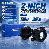 Lentille de projecteur Bi LED 2 pouces 35W/42W, faisceau haut et bas, pour phares de voiture, lentille de projecteur de phare LED SFIDA LD-8B