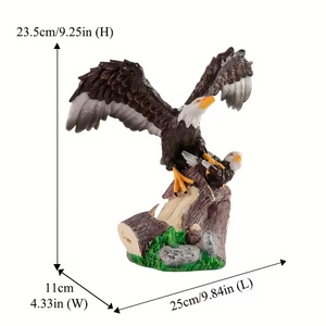 Decorazione in Resina Coppia di Aquile Calve, Scultura Realistica di Aquile in Volo su Base ad Albero (Piume Dettagliate), Accento a Tema Fauna Selvatica - Product Image 6
