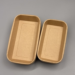 Bandeja de papel de pared simple reciclable a precio de fábrica, plato rectangular desechable para comida para llevar, embalaje para almuerzo. - Product Image 4