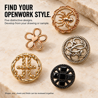 Boutons en métal ajourés personnalisés avec placage, bord festonné, découpe animale et logo en relief pour blazers, vestes et vêtements