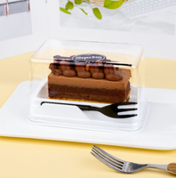 Nouveau Design Boîtes à Gâteau en Plastique Transparent pour Boulangerie à Emporter Mousse Gâteau au Fromage Récipient avec Fourchette de Qualité Alimentaire pour Desserts Boulangerie