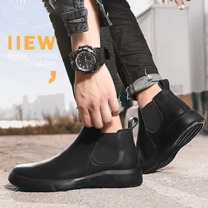 Bottes pour hommes personnalisées OEM, ODM, en cuir véritable, hauteur moyenne, doublées de fourrure, chaudes, pour l'extérieur - Product Image 2